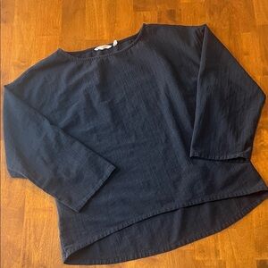 Soft Surroundings Black 100% Cotton Longsleeve Blouse Size M